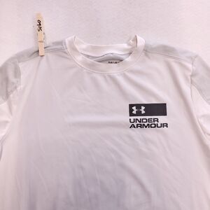 Under Armour Short Sleeve Athletic T-Shirt Toddler Boys Size L White Gray